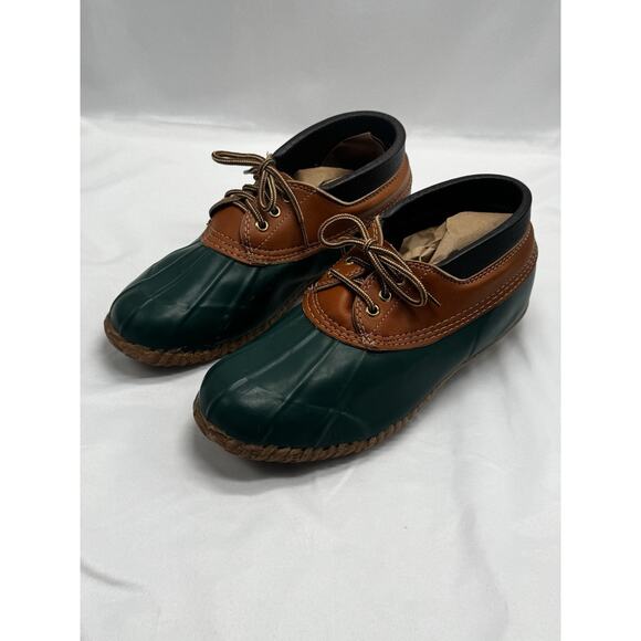 EDDIE BAUER Womens Duck Boots SIZE 10 Green LEATHER RAIN DUCK HUNTING Outdoor - Picture 3 of 9